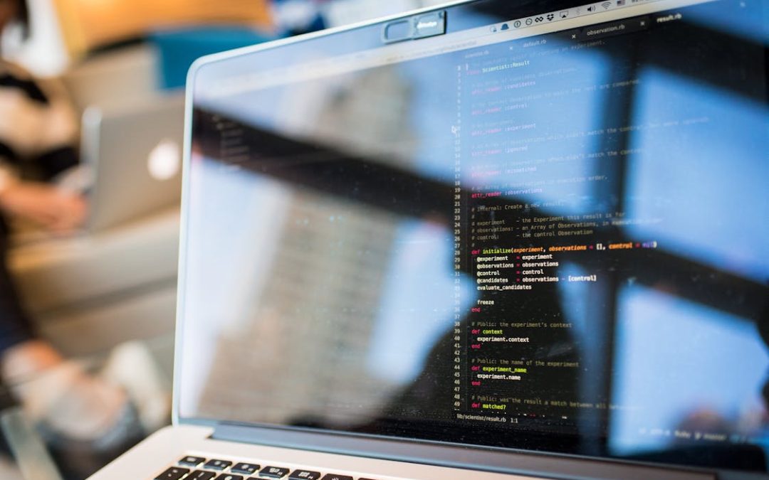 Laptop screen showing code for tech stack development